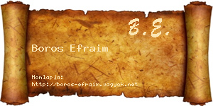 Boros Efraim névjegykártya